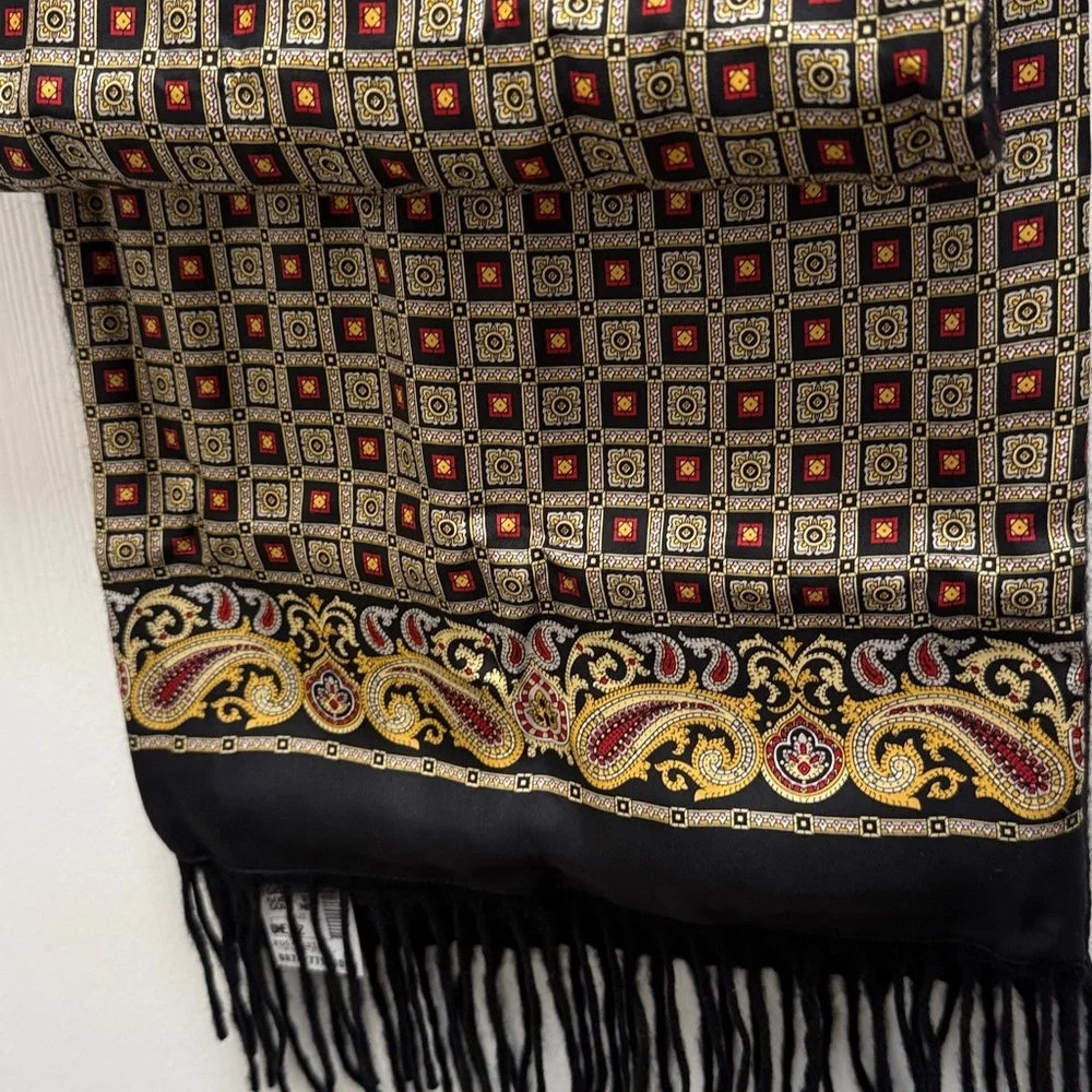 Jos. A. Bank Black Silk & Wool Scarf